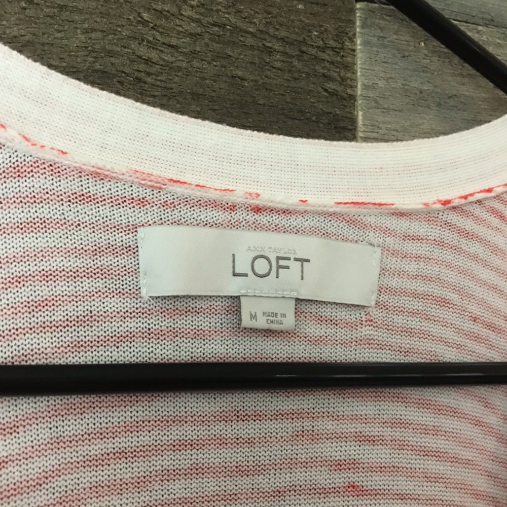 LOFT Red and White Cardigan - Picture 4 of 5